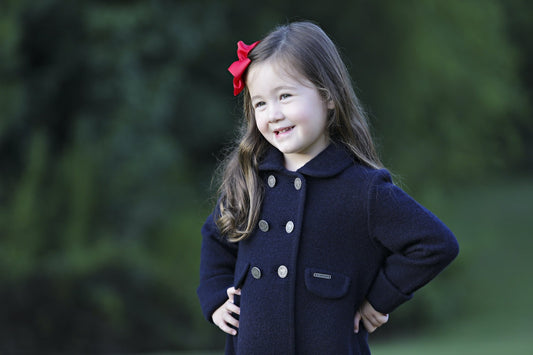 Marae Girls Dress Coat - Princess Charlotte - Marino Navy Blue
