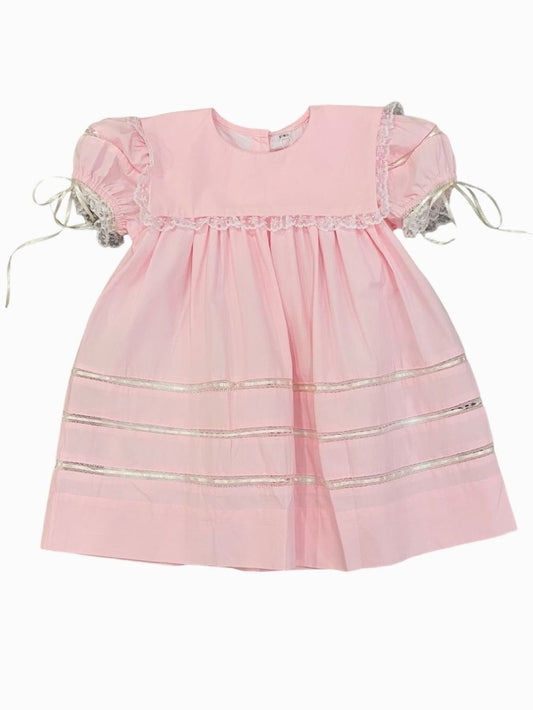 LuLu BeBe Girls Victoria Heirloom Dress - Lace Details - Pink