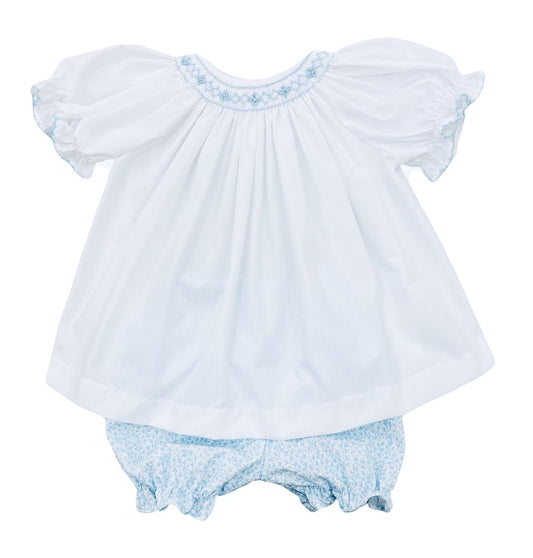 The Best Dressed Child Girls Smocked Bloomers Set - Blue Floral