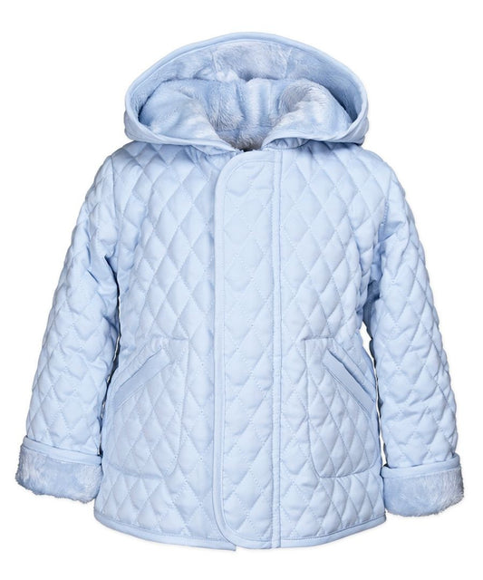 Widgeon Boys / Girls Hooded Quilted Barn Jacket Coat - Light Blue
