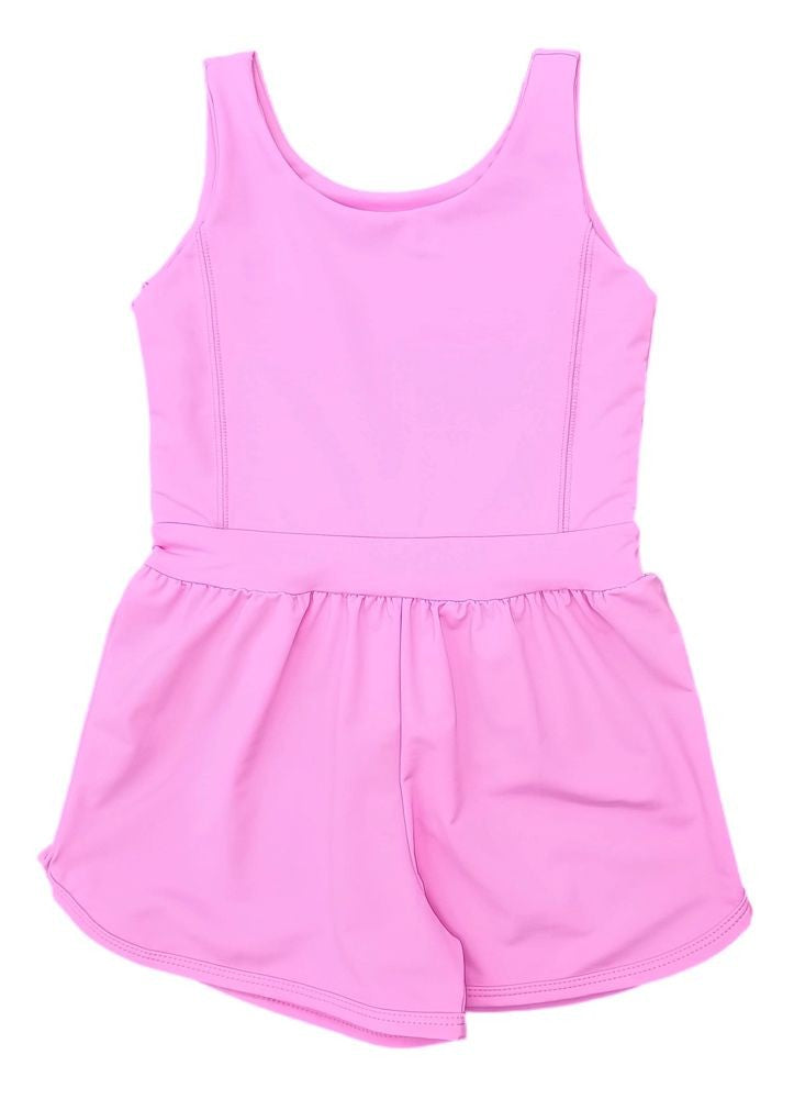 Be Elizabeth by James & Lottie Girls Athleisure Tennis Romper - Pink
