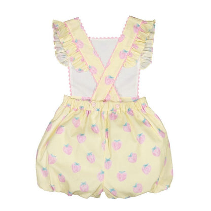 Sal & Pimenta Girls Romper - Yellow Pastel Pink Berries