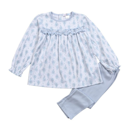 Baby Loren Girls Blue Lottie Print Leggings Set