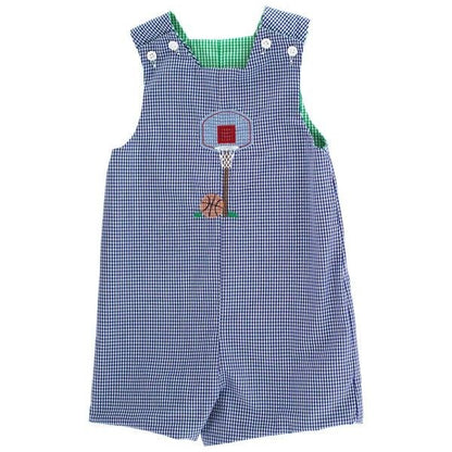 Bailey Boys Reversible Jon Jon - Green with School Apple - Blue with Basketball