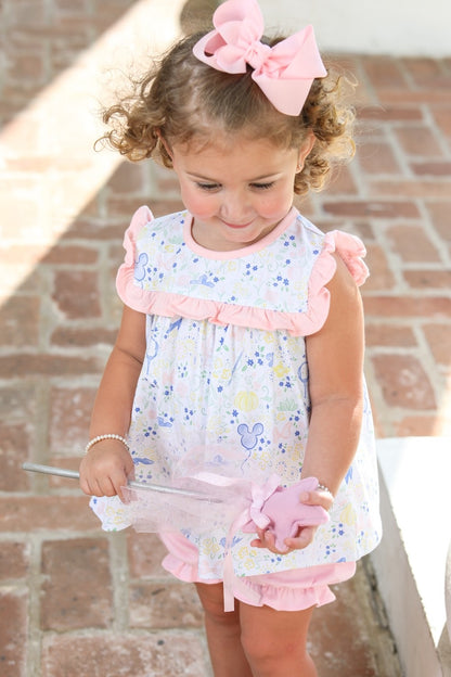 Trotter Street Kids Toddler Girls Pink Enchanted Mouse Bloomers Set