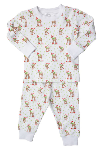 Proper Peony Pima Reindeer - 2-Piece Loungewear Set