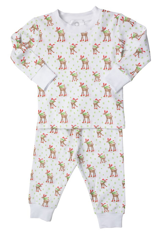 Proper Peony Pima Reindeer - 2-Piece Loungewear Set