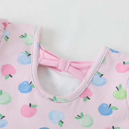Swoon Baby Girls Pink / Pastel Apples Scallop Bubble