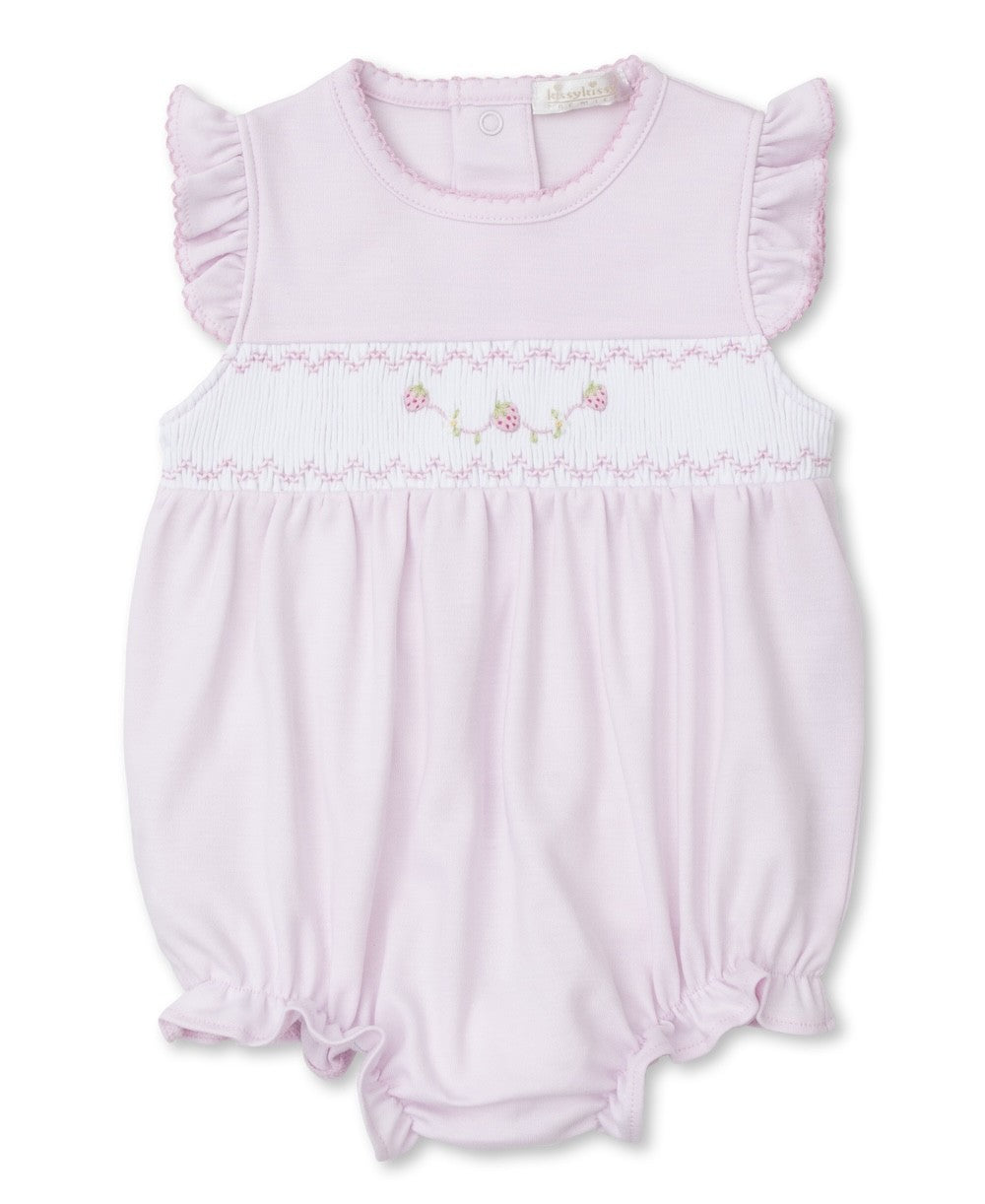 Kissy Kissy Baby Girls Pink Smocked Strawberry Bubble