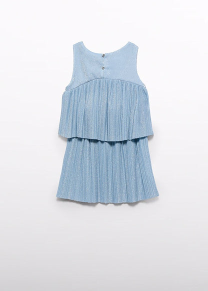 Abel & Lula Girls Sky Blue Pleated Knit Skirt Set