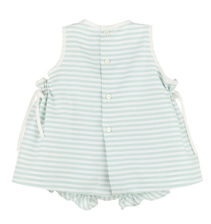 Sophie & Lucas Girls Green Stripe Golf Cart Cruiser Bloomers Set
