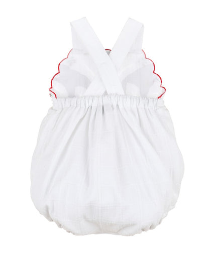 Sophie & Lucas Girls Summer Berries Sunsuit Bubble - White