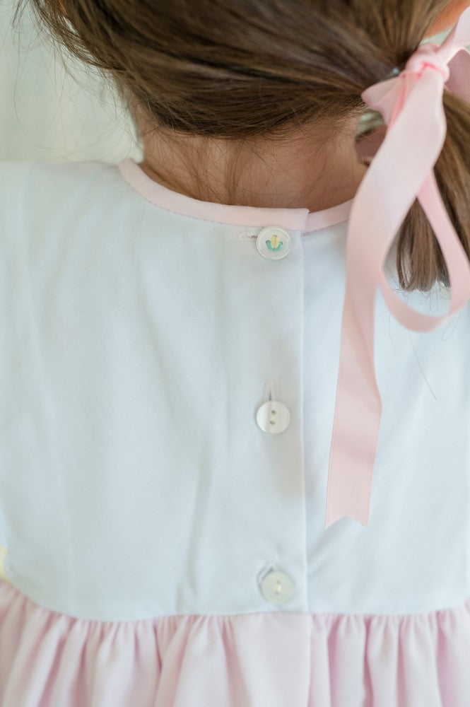 Proper Peony Girls Eva Dress - Pink Easter Egg