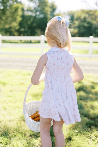 Proper Peony Girls Pink Hoppy Easter Bunny Twirl Dress
