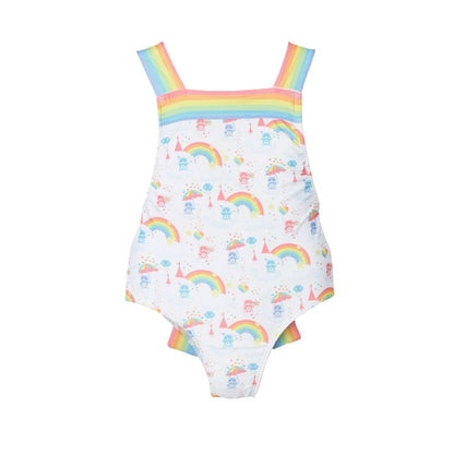 Sal & Pimenta Girls Swimsuit - Life on a Rainbow with Bow in Back