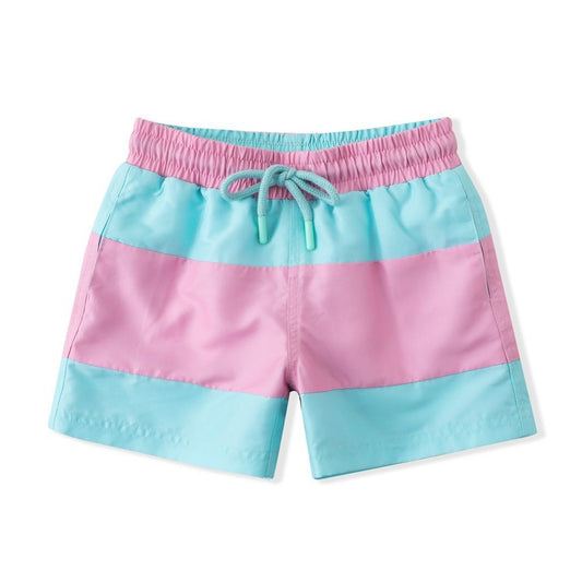Swoon Baby Boys Swim Trunks - Blue & Pink Color Block
