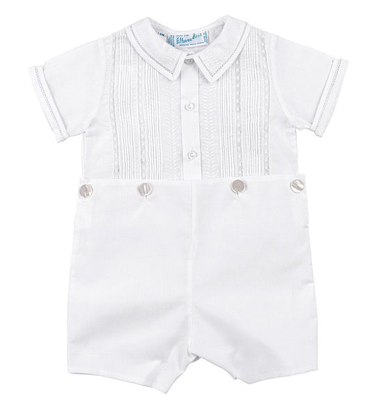 Feltman Brothers Boys White Lace & Pintucks Button On Suit by Feltman Brothers