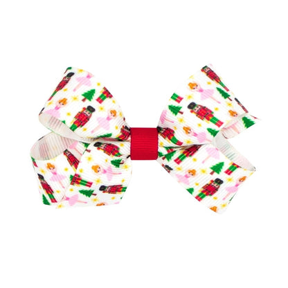 Wee Ones Girls Hair Bow on Clip - Christmas Nutcracker Ballet - Red
