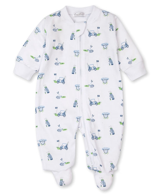 Kissy Kissy Baby Boys Longest Drive Golf Print Footie with Zipper - Blue by Kissy Kissy