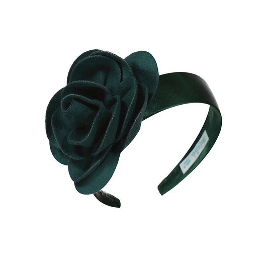 Abel & Lula Girls Flower Headband - Bottle Green