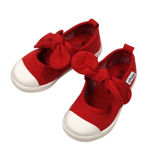 Chus Shoes - Girls Athena Velcro Mary Jane with Bow - Red