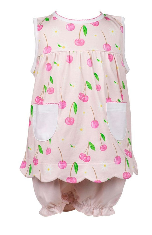 Proper Peony Pima Girls Pink Cherry Blooms Bloomers Set