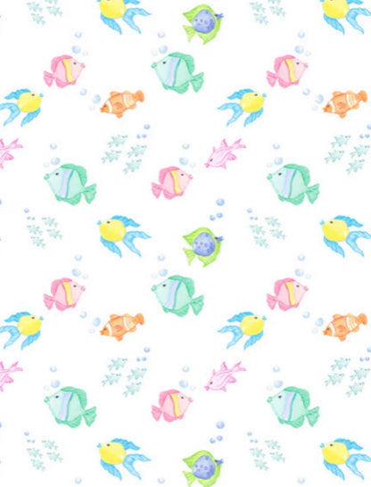 James & Lottie Girls Lainey Skirted Swimsuit - Pink O'Fishally Fish Print