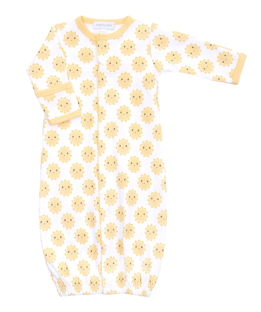 Magnolia Baby Boys / Girls Yellow Sunshine Printed Converter Gown