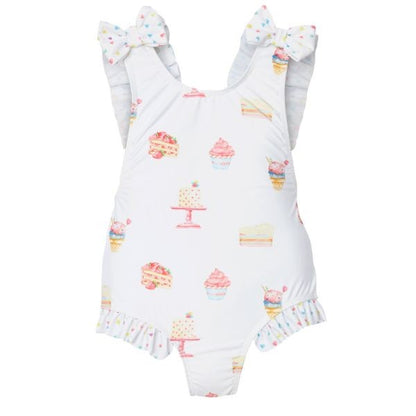 Sal & Pimenta Girls Swimsuit - Bows on Back & Shoulders - Birthday Celebration