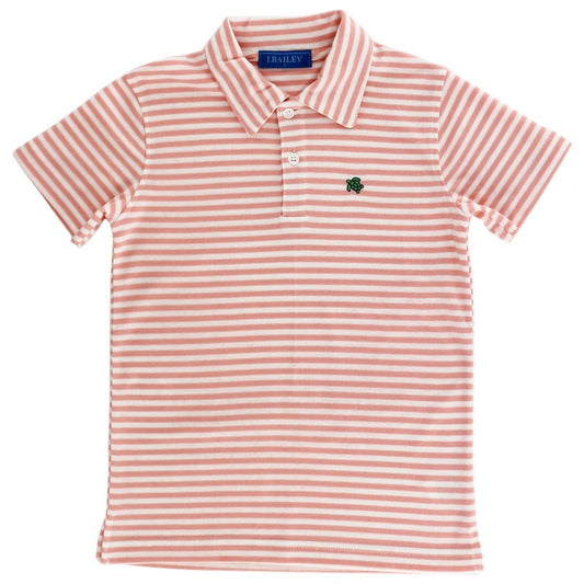 Bailey Boys J. Bailey Henry Polo Shirt - Stripes - Tangerine by Bailey Boys