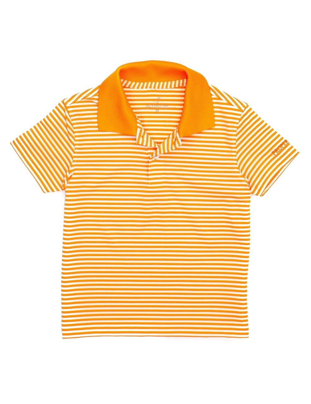 Properly Tied Boys Dallas Polo Shirt - Orange Stripes