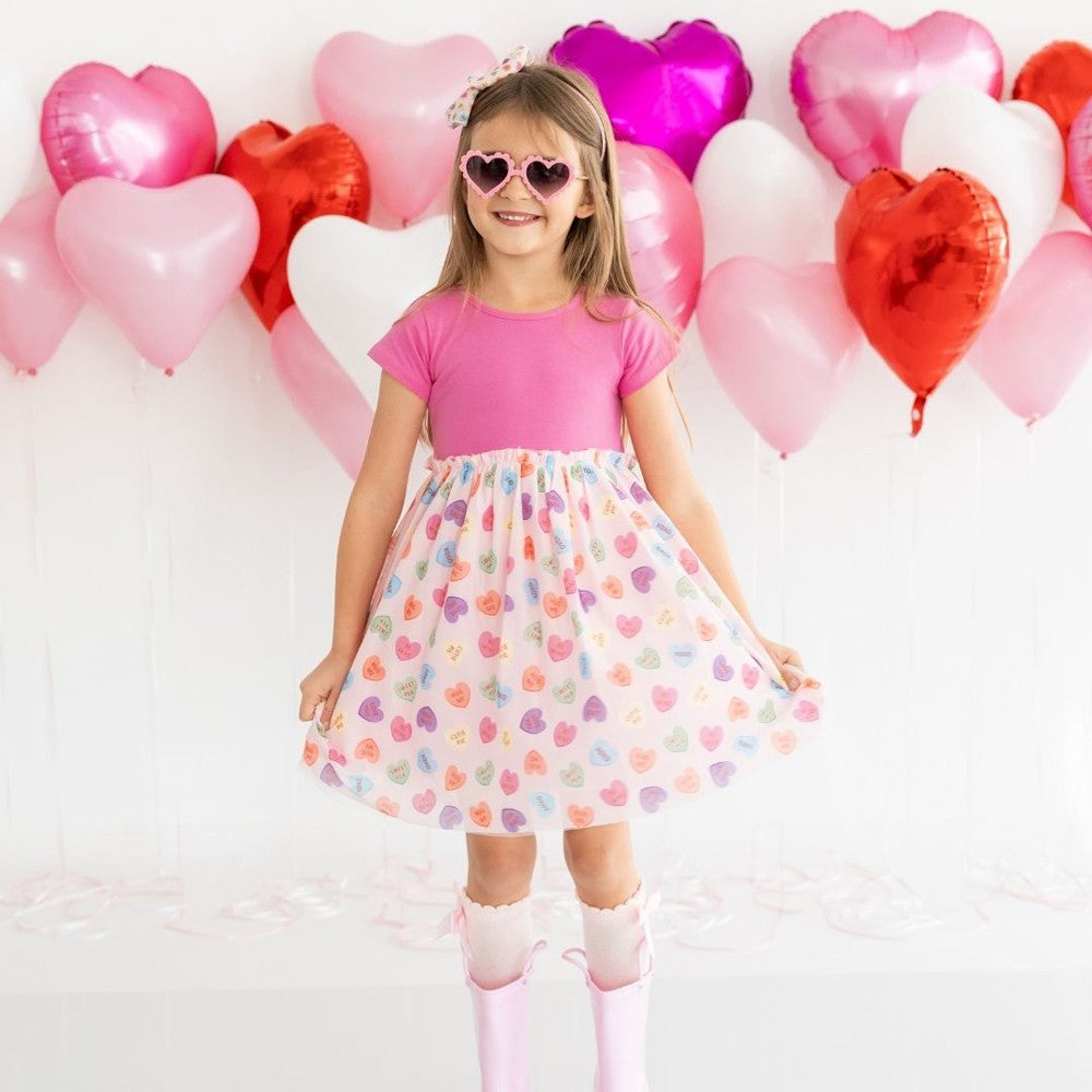 Sweet Wink Girls Valentine's Day Tutu Dress - Pink Candy Hearts