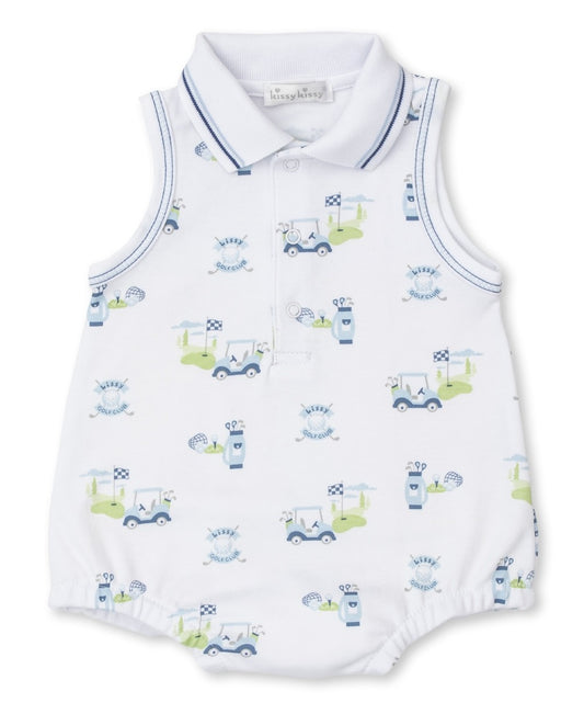 Kissy Kissy Baby Boys Bubble with Collar - Golf Club - Blue