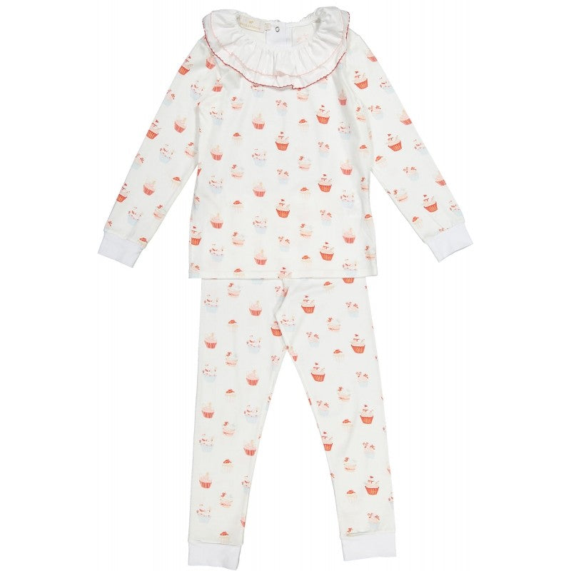 Sal & Pimenta Girls Pajamas - Pink Merry Christmas Cupcakes