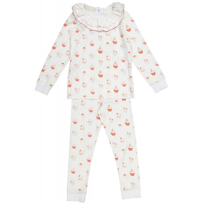 Sal & Pimenta Girls Pajamas - Pink Merry Christmas Cupcakes