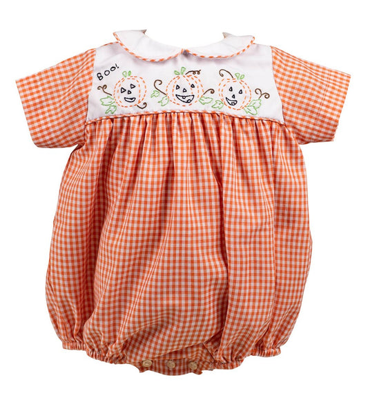 Proper Peony Baby Boys Halloween Jack O'Lantern Bubble - Orange