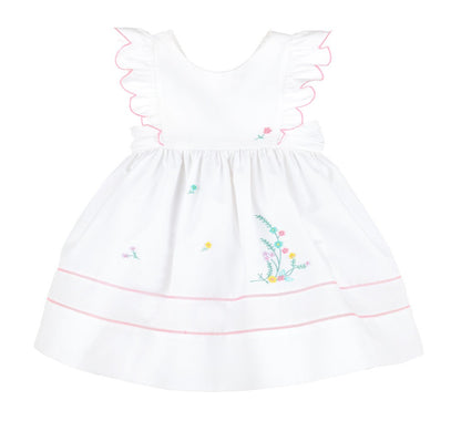 Sophie & Lucas Girls White Sunny Spring Broderie Dress