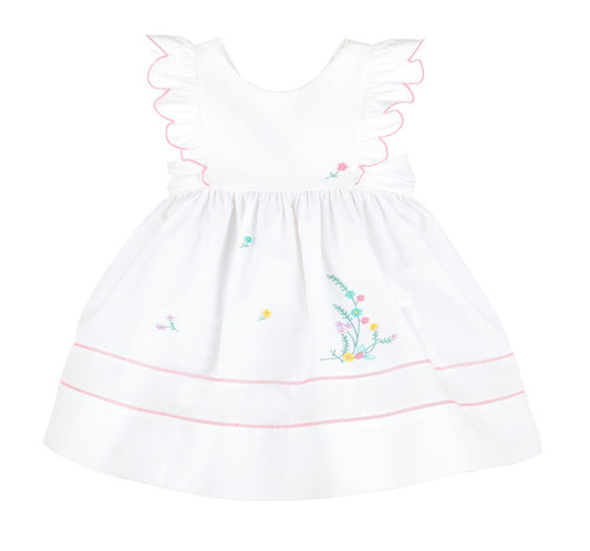 Sophie & Lucas Girls White Sunny Spring Broderie Dress