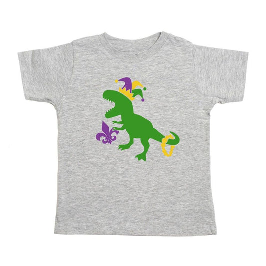 Sweet Wink Boys Mardi Gras Dinosaur Dino Shirt - Gray