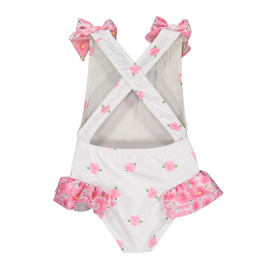 Sal & Pimenta Girls Bubble with Sweater Knit Top and Bows at Shoulders - Lullaby Pink main image 1