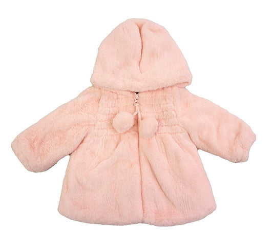 Widgeon Girls Smocked Jacket Coat with Hood - Rose Pink Puff