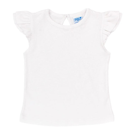 The Bailey Boys Girls Ruffle Sleeve Top - White