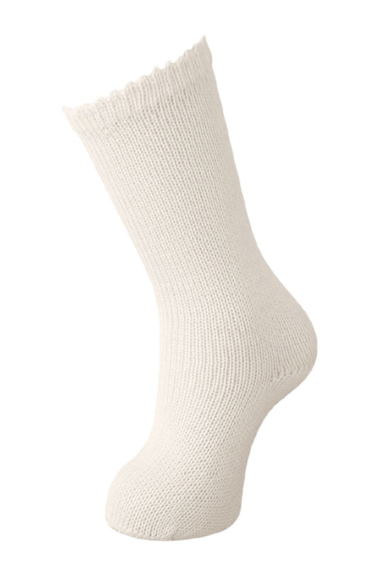 Carlomagno Socks - Boys Perle Scottish Yarn Knee High Socks - Natural Ivory