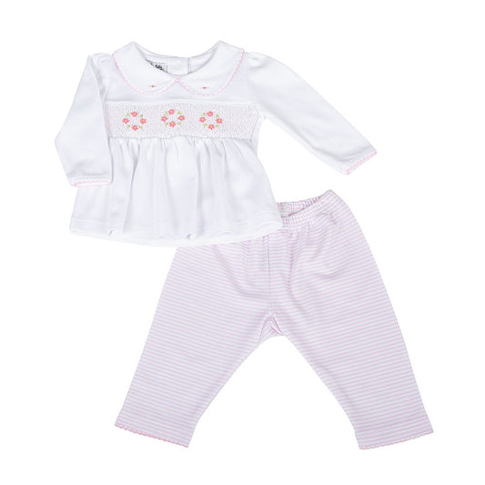 Magnolia Baby Girls Lilly and Logan Smocked Pant Set - Pink