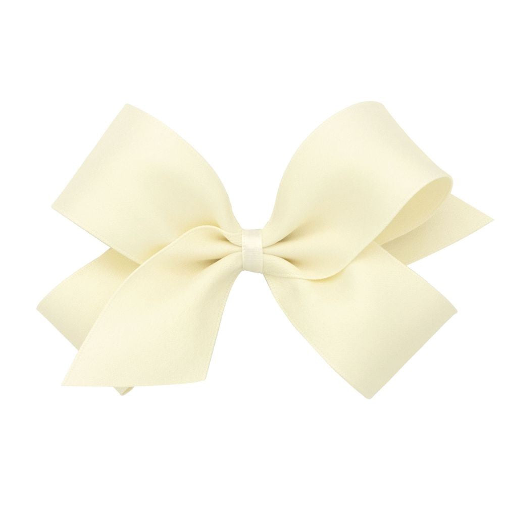 Wee Ones Girls Pastel Matte Satin Hair Bow - Antique White
