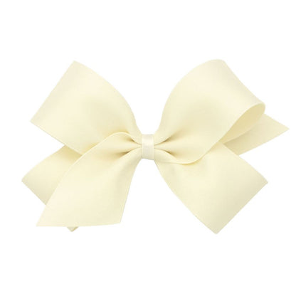 Wee Ones Girls Pastel Matte Satin Hair Bow - Antique White