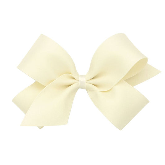 Wee Ones Girls Pastel Matte Satin Hair Bow - Antique White