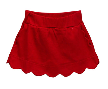 Proper Peony Pima Girls Sophie Scallop Skort - Red