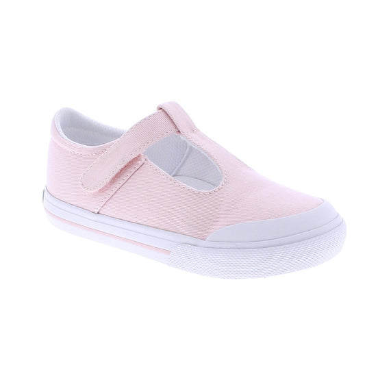 Footmates Girls Shoes - Drew Vulcanized Canvas Mary Janes - Rose Pink