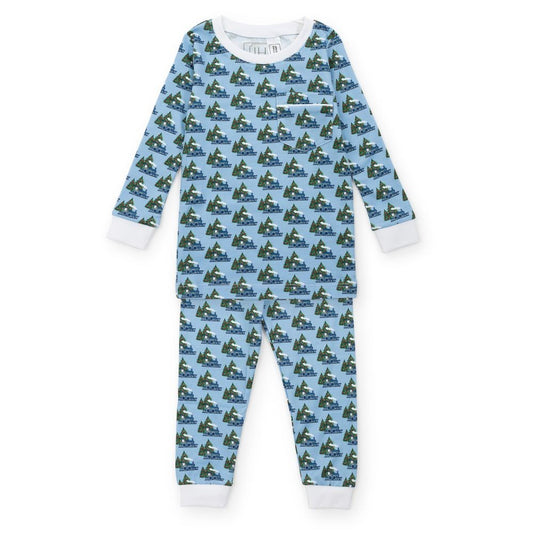 Lila & Hayes Boys Bradford Pajamas Set - Blue North Pole Express Train